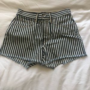 Rag and Bone Pinstripe Denim Shorts
